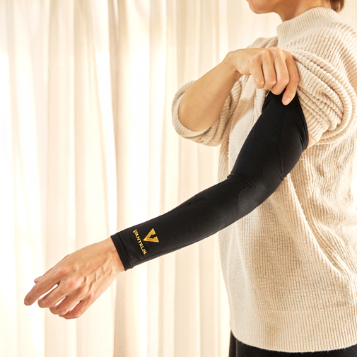 Mangas de Compresión para brazos en uso