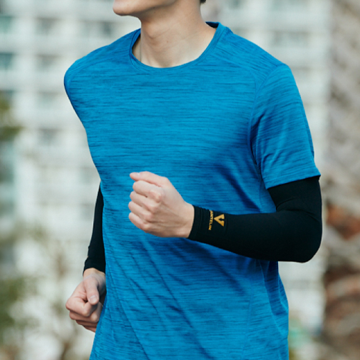 Mangas de Compresión para brazos en uso